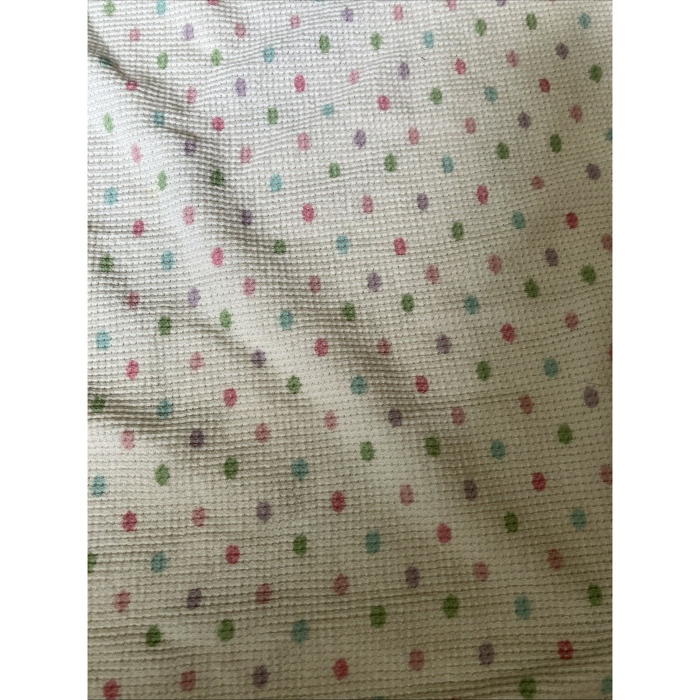 Garanimals White pastel polka dot Thermal Baby Blanket Waffle Weave 100% Cotton